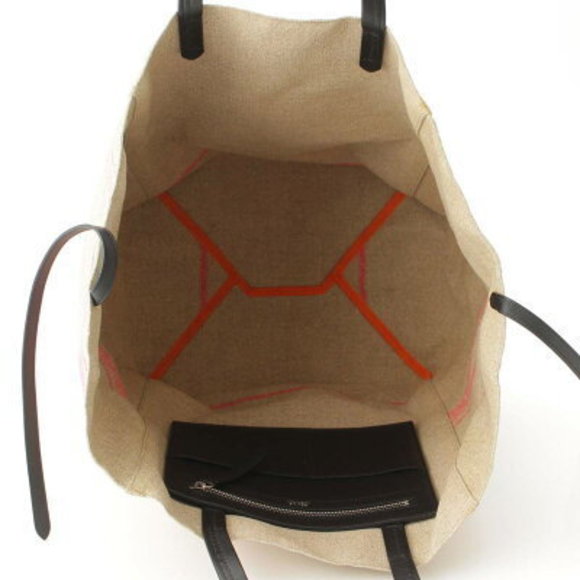 Celine Hippo Phantom Large Linen Canvas Tote Bag Beige x Pink - Picture 6 of 10